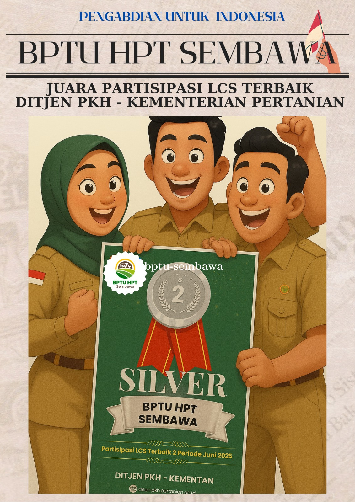 Semakin Bersinar! BPTU HPT Sembawa Menyabet Penghargaan LCS Ditjen PKH Juni 2025